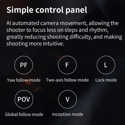 FUNSNAP CM8 Smartphone Stabilizer Foldable 3-axis Anti-shake Vlog Shooting Gimbal, AI Version(Black)