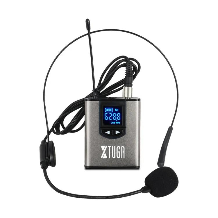 XTUGA  A1 UHF Wireless Headset Lavalier Microphone System with Bodypack Transmitter(Black)