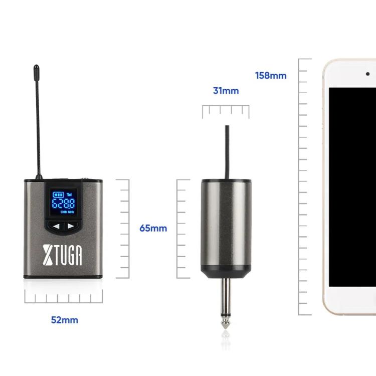 XTUGA  A1 UHF Wireless Headset Lavalier Microphone System with Bodypack Transmitter(Black)
