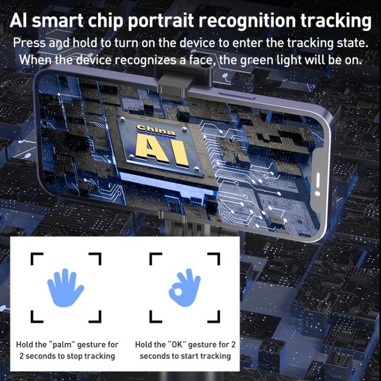 FUNSNAP Q1 Desktop 360 Degree Al Smart Face Tracking PTZ Bracket(Black)