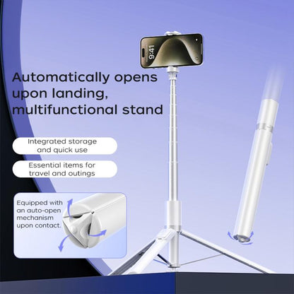 FUNSNAP X96 1.8m Auto Pop Open Tripod Remote Selfie Stick(White)