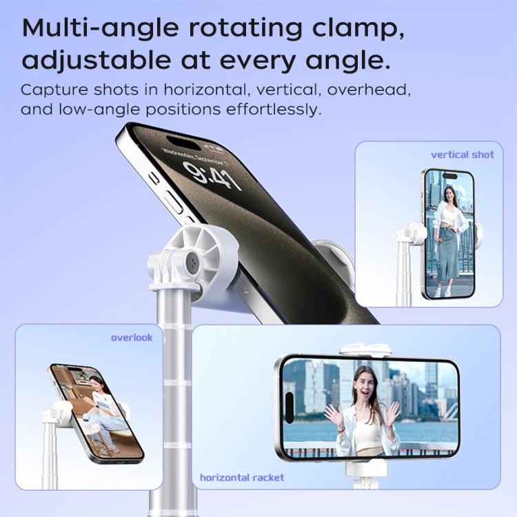 FUNSNAP X96 1.8m Auto Pop Open Tripod Remote Selfie Stick(White)