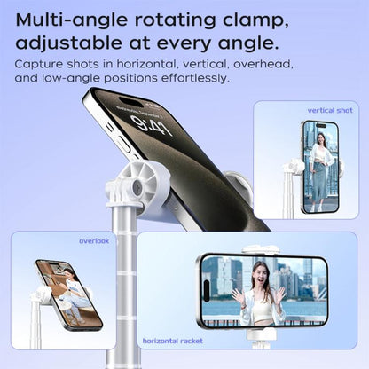 FUNSNAP X96 1.8m Auto Pop Open Tripod Remote Selfie Stick(White)