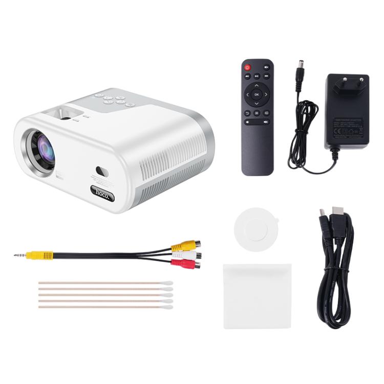 hoco DT2 1280x720P 140ANSI Smart WiFi Bluetooth Projector Android Version, EU Plug(White)