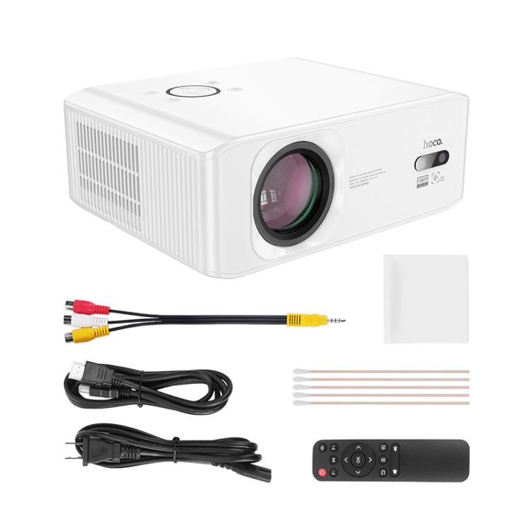hoco DT3 1920x1080P 370ANSI Smart Electric Focus Projector Android Version, US Plug(White)