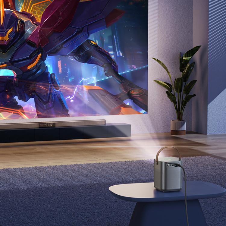 hoco DT4 1280x720P 190ANSI Smart Full Autofocus Projector Android Version, UK Plug(Metal Grey)