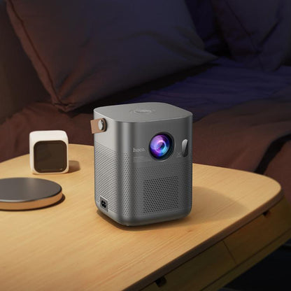 hoco DT4 1280x720P 190ANSI Smart Full Autofocus Projector Android Version, UK Plug(Metal Grey)