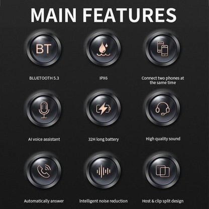 SOMAN Motorcycle Helmet Bluetooth Headset Stereo Voice Microphone, Style:M6-Hard Mic