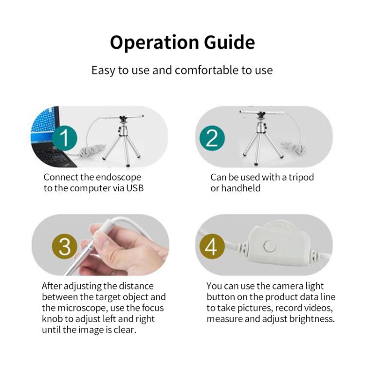 Supereyes Y002 200W HD USB Industrial Dispensing Machine Endoscope Electron Microscope(Silver)