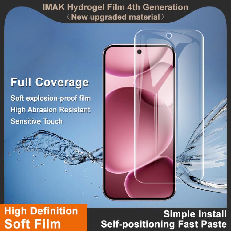 For Google Pixel 10 Pro XL imak 4th Generation Full Coverage Screen Hydrogel Film, Support Fingerprint Unlocking