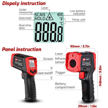 TRSI TA600B+ Infrared Thermometer Measuring Range -32 to 550 Degrees Celsius