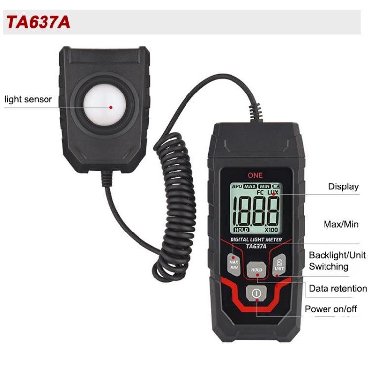 TRSI TA637A Separable Digital Lux Meter Light Brightness Measuring