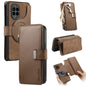 Pour Huawei Nova 13 Pro Étui portefeuille en cuir rétro avec fermeture éclair et protection RFID MagSafe (marron)