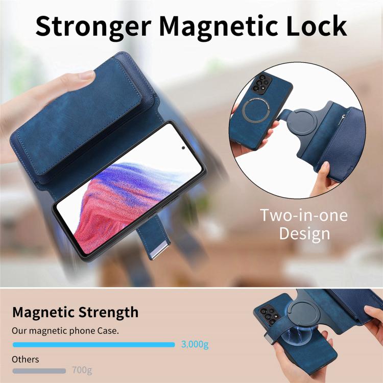 For Huawei nova 13 Pro CaseNeo MagSafe RFID Anti-theft Zipper Wallet Retro Leather Phone Case(Blue)
