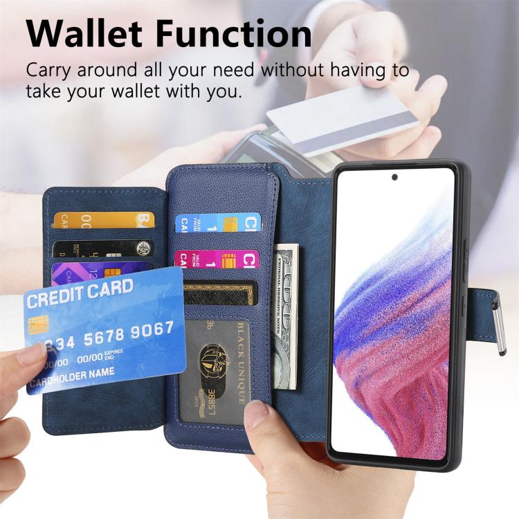 For Huawei nova 13 Pro CaseNeo MagSafe RFID Anti-theft Zipper Wallet Retro Leather Phone Case(Blue)
