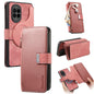 Pour Huawei Nova 13 Pro Étui portefeuille en cuir rétro avec fermeture éclair antivol RFID Neo MagSafe (rose)