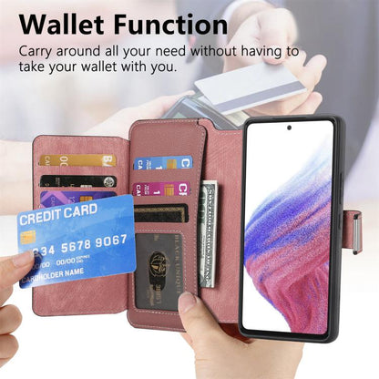 Pour Huawei Nova 13 Pro Étui portefeuille en cuir rétro avec fermeture éclair antivol RFID Neo MagSafe (rose)