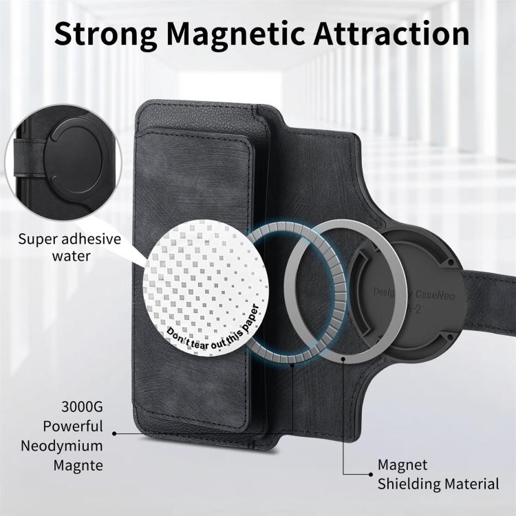 Pour l'étui Huawei Pura 70 UltraCoque de téléphone en cuir rétro avec portefeuille à fermeture éclair antivol MagSafe RFID (Noir)