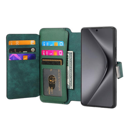 For Huawei Pura 70 Ultra CaseNeo MagSafe RFID Anti-theft Zipper Wallet Retro Leather Phone Case(Green)