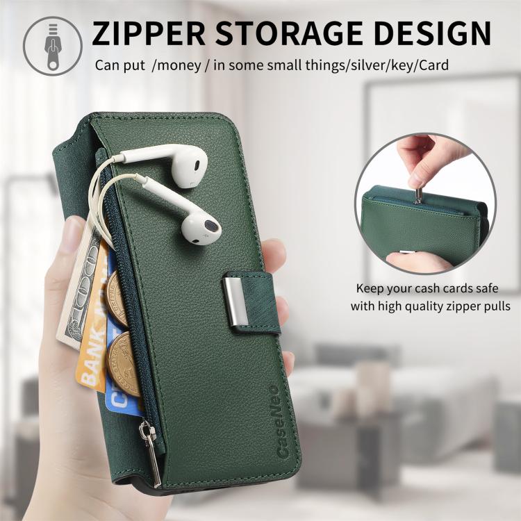 For Huawei Pura 70 Ultra CaseNeo MagSafe RFID Anti-theft Zipper Wallet Retro Leather Phone Case(Green)