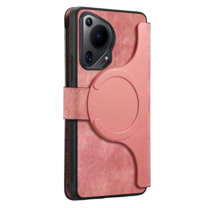 For Huawei Pura 70 Ultra CaseNeo MagSafe RFID Anti-theft Zipper Wallet Retro Leather Phone Case(Pink)