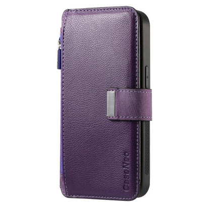 For Huawei Pura 70 Ultra CaseNeo MagSafe RFID Anti-theft Zipper Wallet Retro Leather Phone Case(Purple)