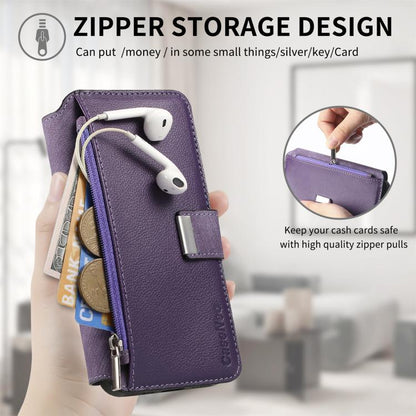 For Huawei Pura 70 Ultra CaseNeo MagSafe RFID Anti-theft Zipper Wallet Retro Leather Phone Case(Purple)