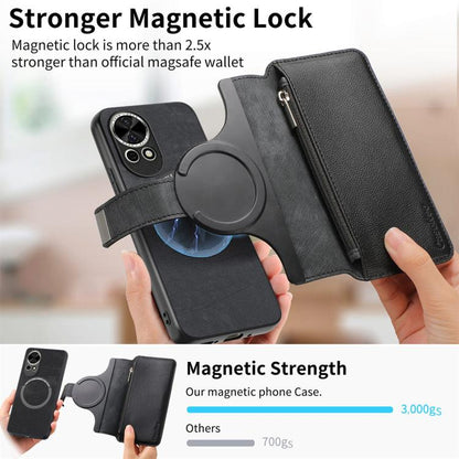 For Huawei nova 13 / 12 CaseNeo MagSafe RFID Anti-theft Zipper Wallet Retro Leather Phone Case(Black)