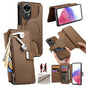Pour Huawei nova 13 / 12 ÉtuiPortefeuille en cuir rétro avec fermeture éclair et protection RFID MagSafe (Marron)