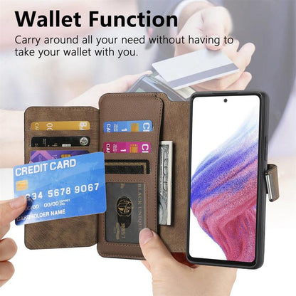 Pour Huawei nova 13 / 12 ÉtuiPortefeuille en cuir rétro avec fermeture éclair et protection RFID MagSafe (Marron)