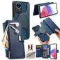Pour Huawei nova 13 / 12 Coque Néo MagSafe RFID Antivol Fermeture Éclair Portefeuille Étui Téléphone en Cuir Rétro (Bleu)