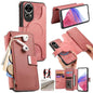 Pour Huawei nova 13 / 12 ÉtuiPortefeuille zippé en cuir rétro avec MagSafe et protection RFID (Rose)