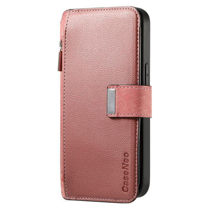 Pour Huawei nova 13 / 12 ÉtuiPortefeuille zippé en cuir rétro avec MagSafe et protection RFID (Rose)