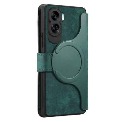 For Honor 90 Lite CaseNeo MagSafe RFID Anti-theft Zipper Wallet Retro Leather Phone Case(Green)