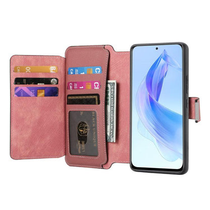 For Honor 90 Lite CaseNeo MagSafe RFID Anti-theft Zipper Wallet Retro Leather Phone Case(Pink)