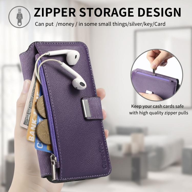 For Honor 90 Lite CaseNeo MagSafe RFID Anti-theft Zipper Wallet Retro Leather Phone Case(Purple)