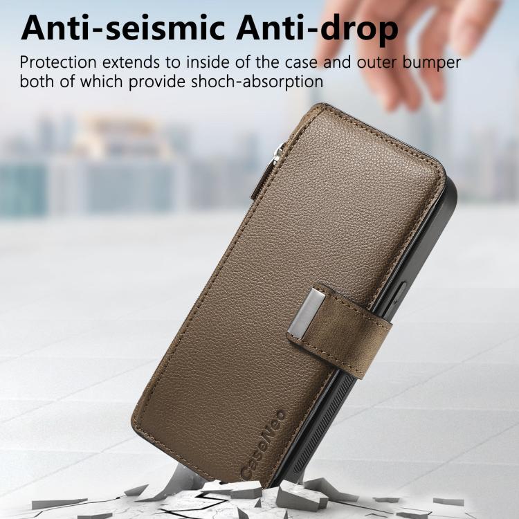 For Honor 90 CaseNeo MagSafe RFID Anti-theft Zipper Wallet Retro Leather Phone Case(Brown)