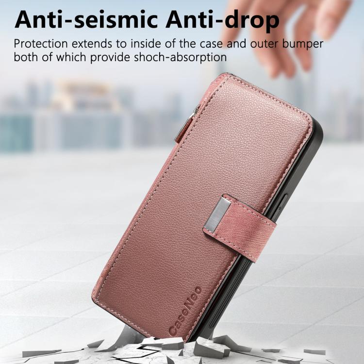 For Honor 90 CaseNeo MagSafe RFID Anti-theft Zipper Wallet Retro Leather Phone Case(Pink)