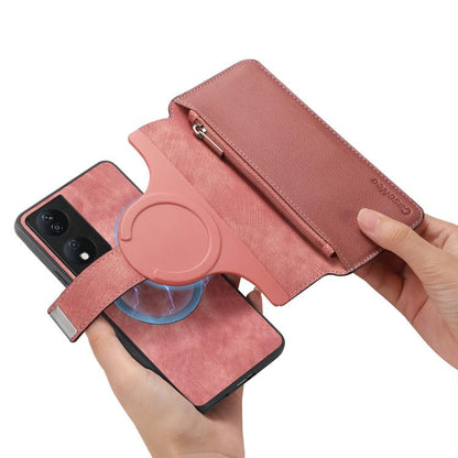 For Honor X7b CaseNeo MagSafe RFID Anti-theft Zipper Wallet Retro Leather Phone Case(Pink)