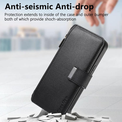 For Honor X8 5G CaseNeo MagSafe RFID Anti-theft Zipper Wallet Retro Leather Phone Case(Black)