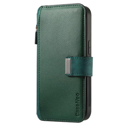 For Honor X8 5G CaseNeo MagSafe RFID Anti-theft Zipper Wallet Retro Leather Phone Case(Green)