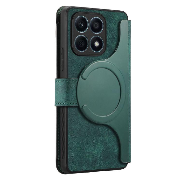For Honor X8 5G CaseNeo MagSafe RFID Anti-theft Zipper Wallet Retro Leather Phone Case(Green)