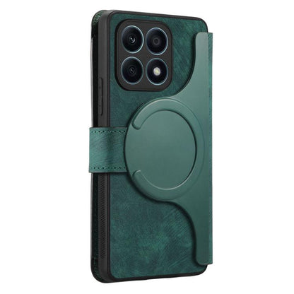 For Honor X8 5G CaseNeo MagSafe RFID Anti-theft Zipper Wallet Retro Leather Phone Case(Green)