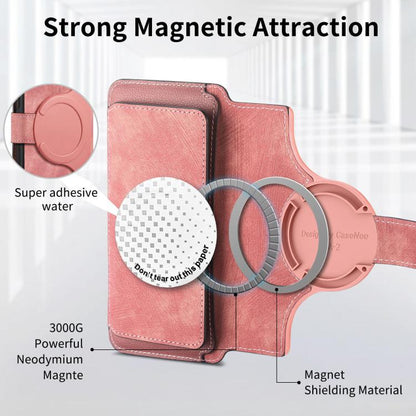 Pour Honor X8 5G Étui Housse Portefeuille Zippé en Cuir Rétro Neo MagSafe Anti-RFID (Rose)