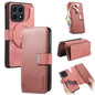 Pour Honor X8 5G Étui Housse Portefeuille Zippé en Cuir Rétro Neo MagSafe Anti-RFID (Rose)