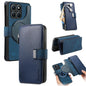 For Honor X6a CaseNeo MagSafe RFID Anti-theft Zipper Wallet Retro Leather Phone Case(Blue)