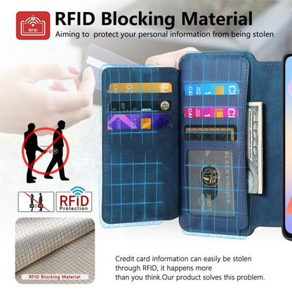 For Honor X6a CaseNeo MagSafe RFID Anti-theft Zipper Wallet Retro Leather Phone Case(Blue)