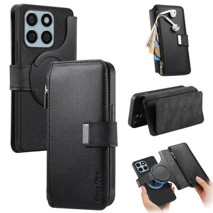 For Honor X8b CaseNeo MagSafe RFID Anti-theft Zipper Wallet Retro Leather Phone Case(Black)