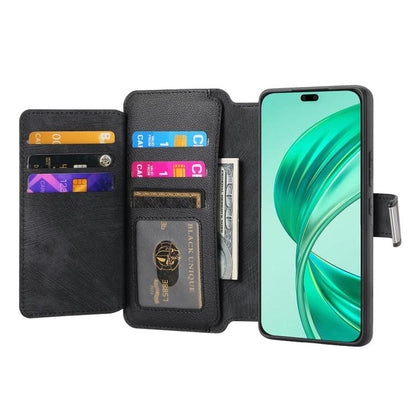 For Honor X8b CaseNeo MagSafe RFID Anti-theft Zipper Wallet Retro Leather Phone Case(Black)