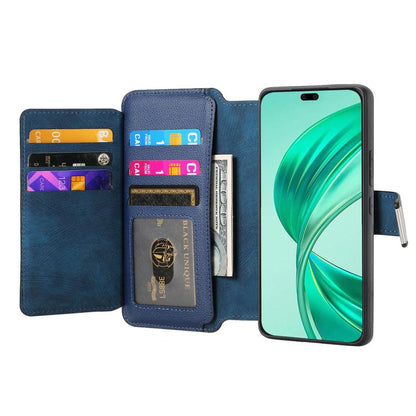 For Honor X8b CaseNeo MagSafe RFID Anti-theft Zipper Wallet Retro Leather Phone Case(Blue)